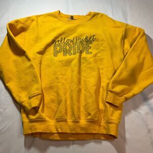 Gildan Yellow Jacket Pride Sweatshirt Womens‎ Large Yellow Crew Neck Pullover